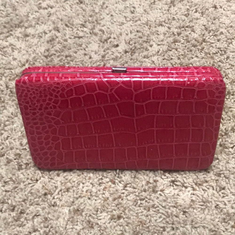 New hot pink crocodile wallet